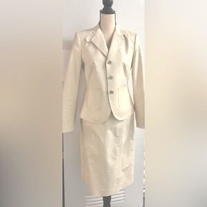 Calvin Klein Cream Suit Skirt Set